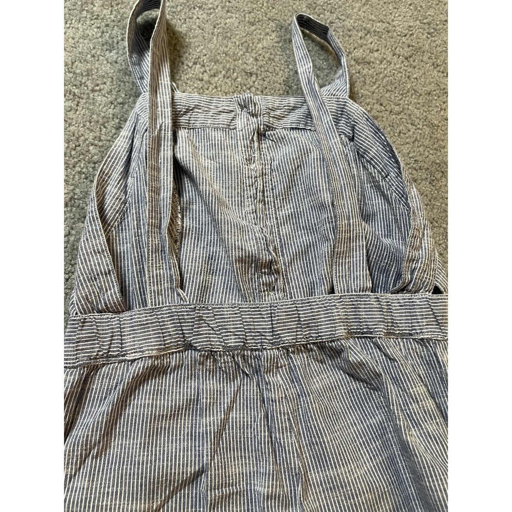 Japna Striped Wide Leg Overalls Jumpsuit M White Blue Strappy Back Beach Modern - Picture 4 of 14